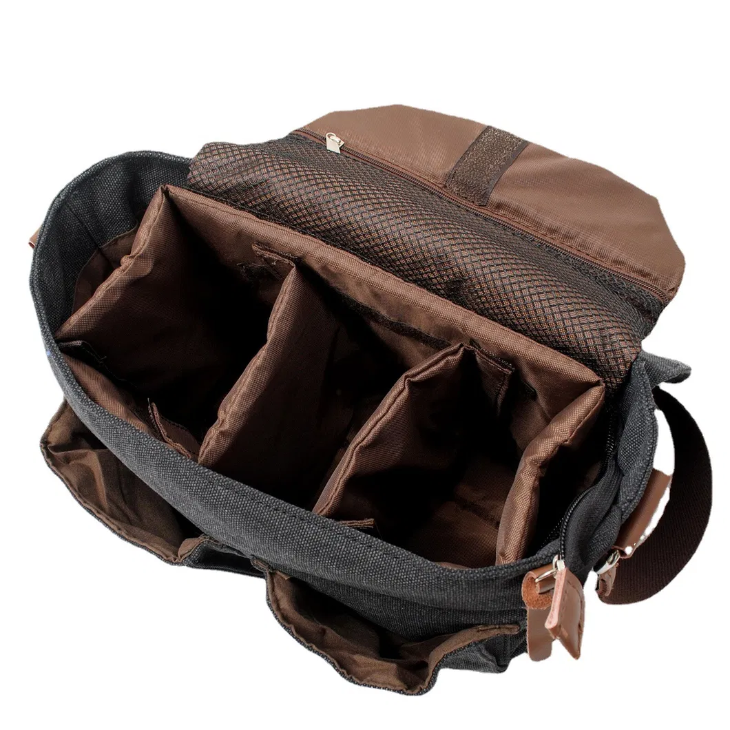 Canvas Men&prime;s and Women&prime;s Crossbody Bag One Shoulder Canon Photography Sony Mirrorless SLR Camera Bag