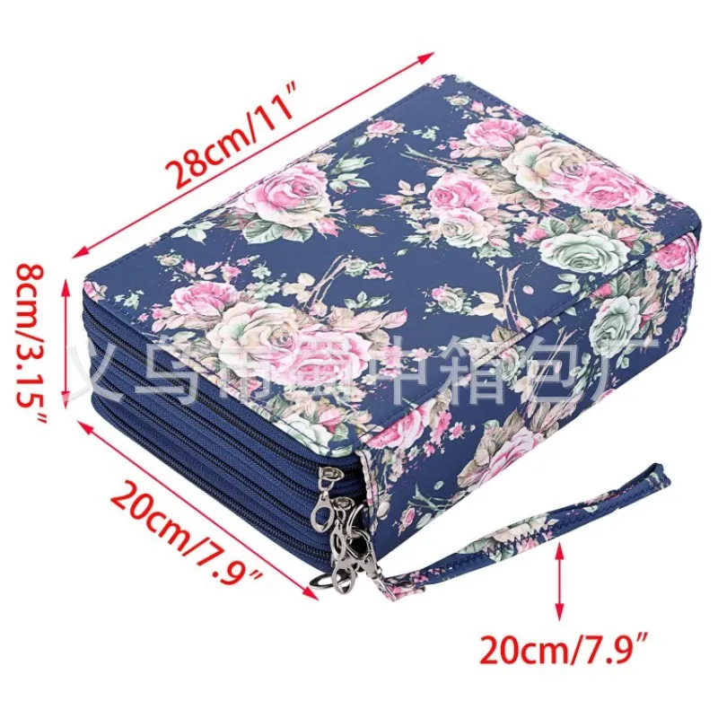 Oxford Cloth Large Capacity Printed Multi-Color Pencil Case Student Stationery Bag 200 Hole Art and Painting Storage Pencil Case