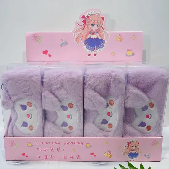 New Cartoon Large Capacity Plush Pen Bag Cute Pen Bag Stationery Bag Storage Bag