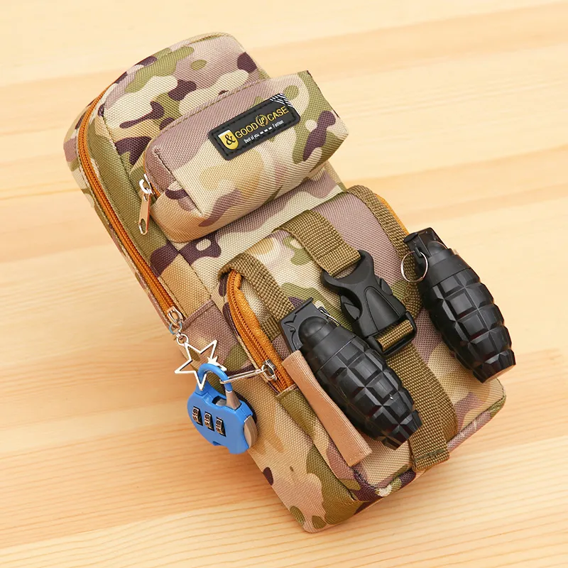 Camouflage Zipper Pencil Case for Male Primary and Secondary School Students Pencil Case Pouch