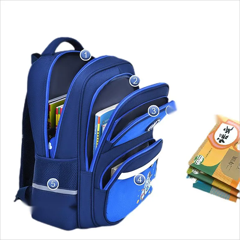 Waterproof Cartoon New Elementary School Boys and Girls Backpack Weight Reduction Astronaut Backpack