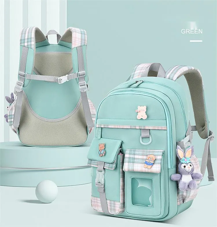 New Primary School Student School Bag Cute Girl&prime;s School Bag Lightweight Casual Backpack