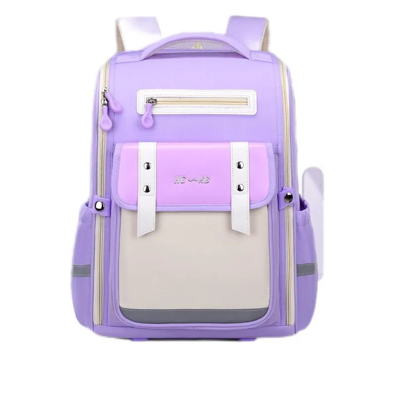 New Elementary School Backpack with Ultra Light Spine Protection and Weight Reduction Children&prime;s Backpack