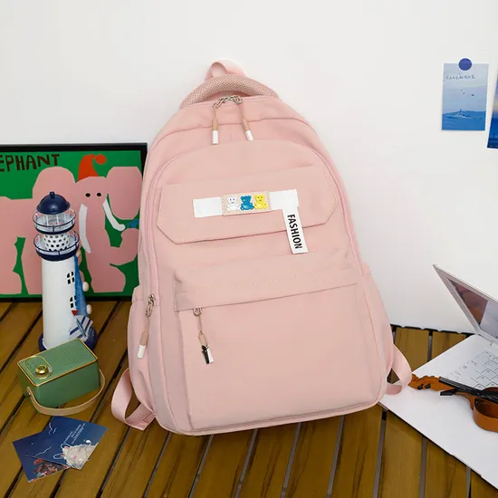 2023 New Leisure Backpack Solid Color Waterproof and Wear Resistant High School Backpack