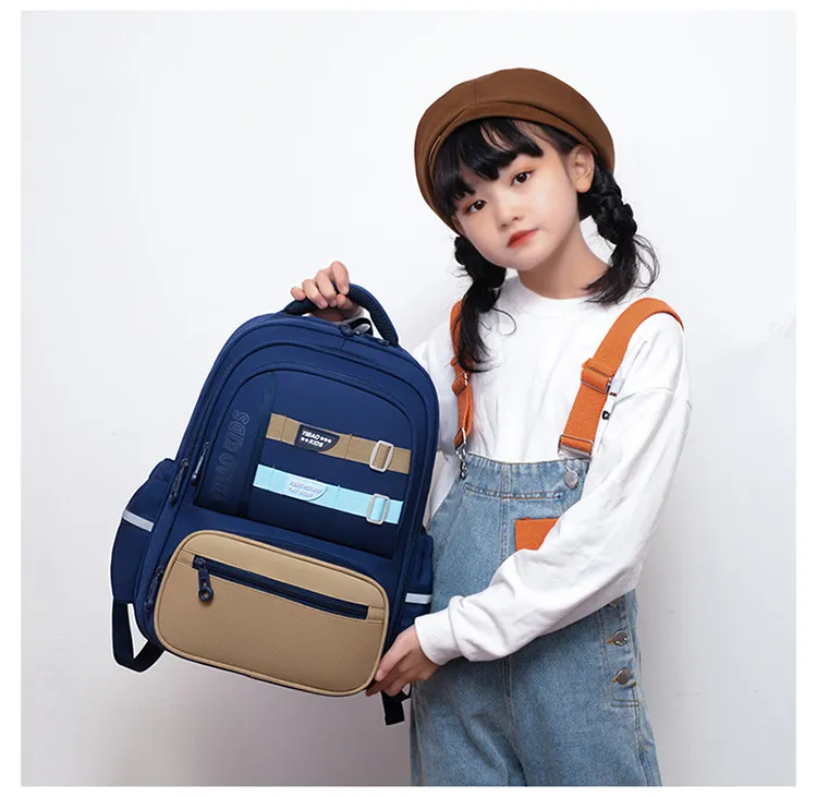 2024 New Primary School Student Backpack for Boys and Girls Children&prime;s Simple Backpack