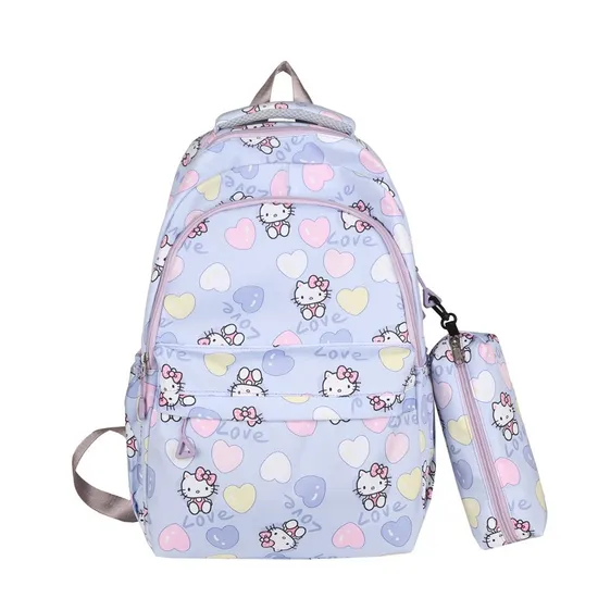 New Cute Cartoon Two-Piece Backpack with Large Capacity Lightweight Backpack