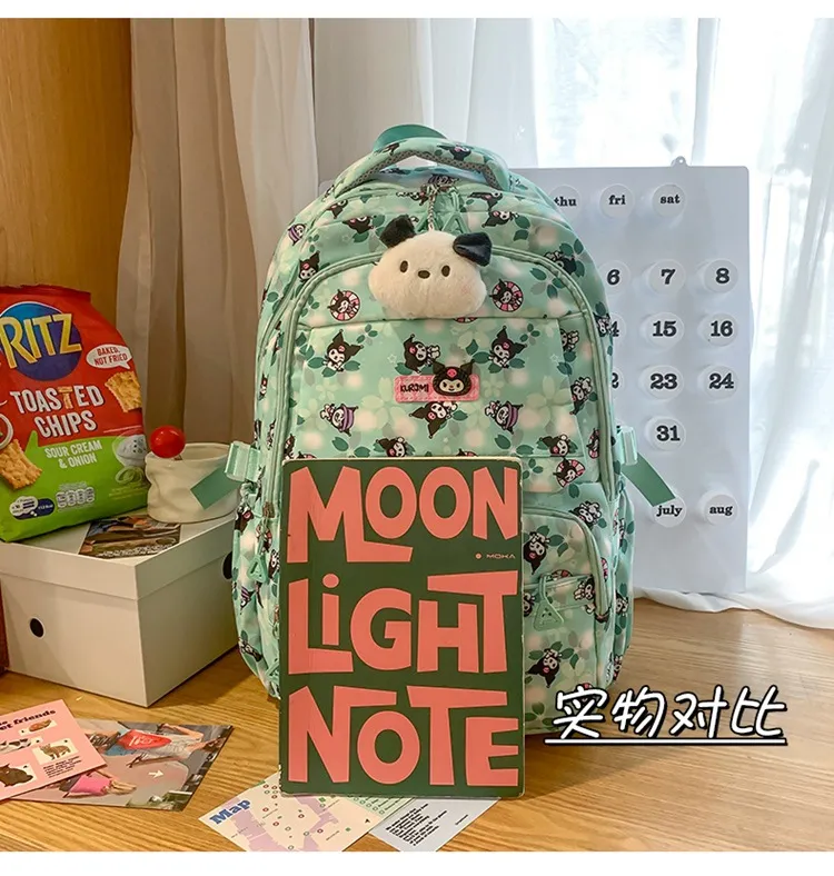 New Cartoon Backpack Nylon Cute Men&prime;s and Women&prime;s Load Reducing Large Capacity Backpack