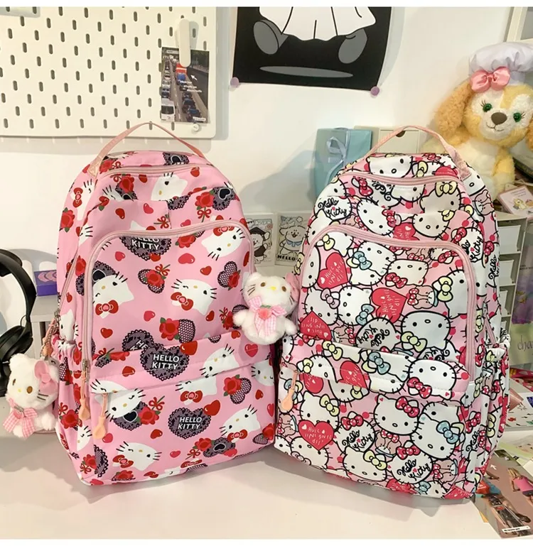 New Backpack Student Cute Cartoon Large Capacity Nylon Lightweight Backpack