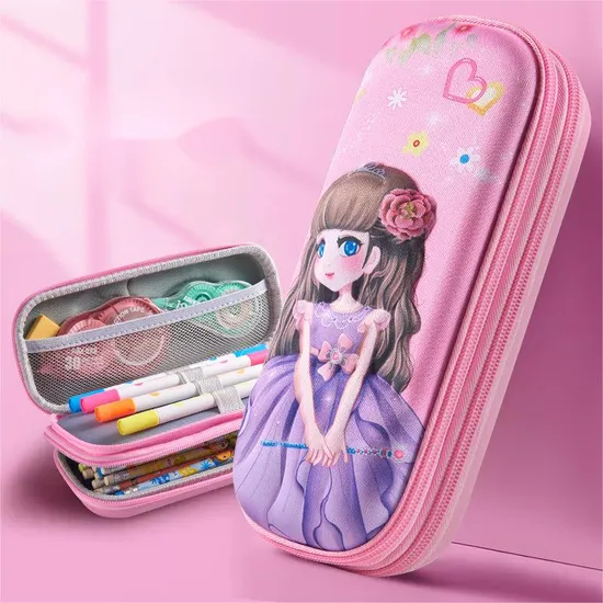 New 3D Pencil Case Double-Layer Primary Large Capacity Stationery Bag