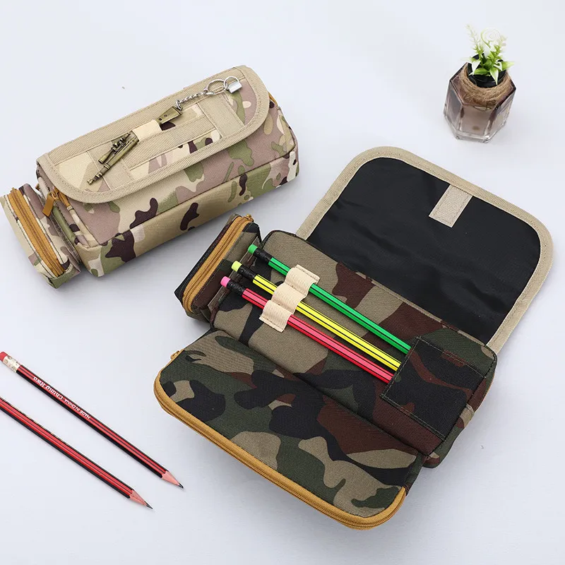 Camouflage Pencil Case Multifunctional Stationery Bag for Primary and Secondary School Students Pencil Pouch