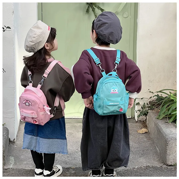 New Children&prime;s Backpack Lightweight Nylon Embroidered Bag Large Capacity Crossbody Handheld Creative Backpack