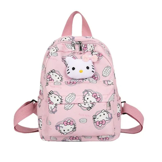 New Children Cartoon Exquisite Doll School Backpack with Large Capacity Nylon Printing Creative Backpack