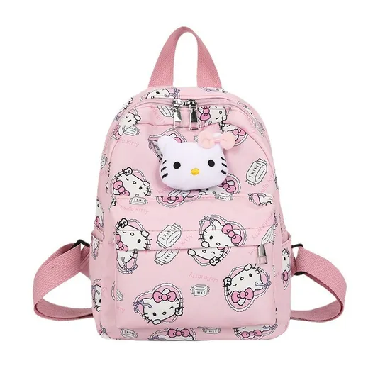 New Children Cartoon Exquisite Doll School Backpack with Large Capacity Nylon Printing Creative Backpack