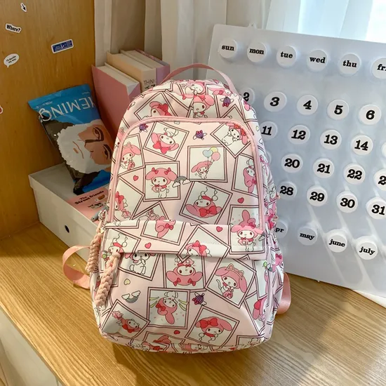 New Student Backpack Cute Large Capacity Handheld Nylon Lightweight Cartoon Backpack