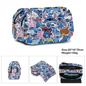 New Multi-Color Primary School Student Pencil Case Sports Style Large Capacity Double-Layer Wear-Resistant Pencil Case