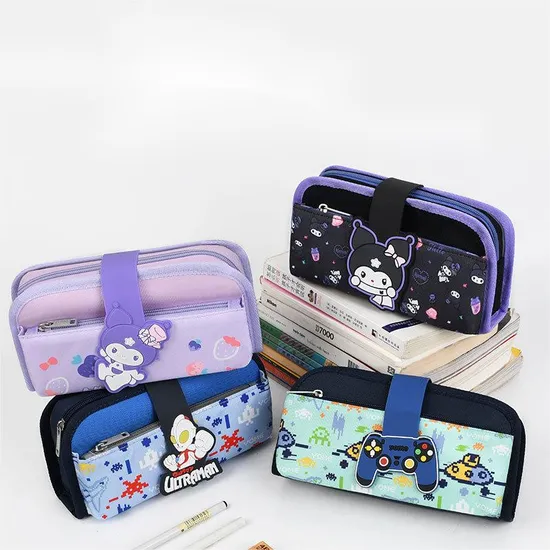 Student Pencil Case Cartoon Stationery Bag Man′s Large Capacity Multi-Layer Pencil Case Pencil Pouch