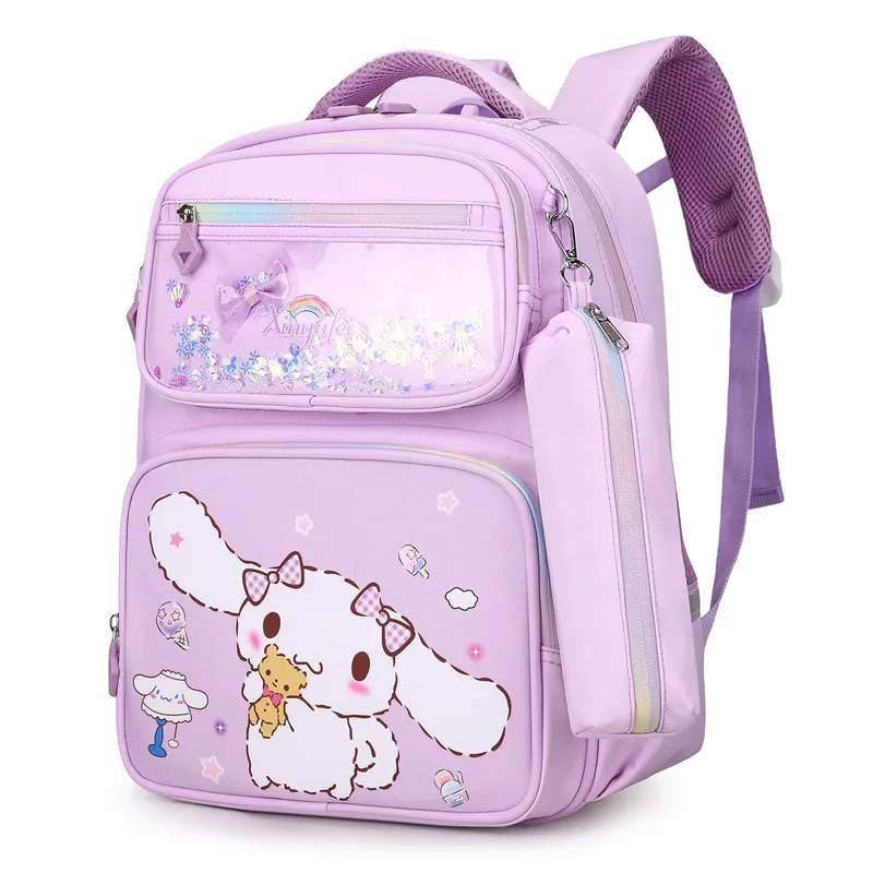 Elementary School Cartoon Fresh Backpack for Stress Relief and Spine Protection Backpack with Multiple Compartments and Large Capacity Backpack
