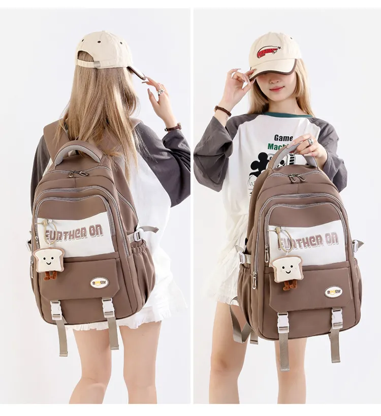 Retro High School Student Junior High School Student Backpack for Women Korean Sytle Backpack for Men Large Capacity Travel Backpack