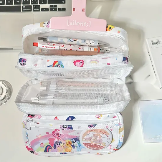 Cute Large Capacity Pencil Case for Middle and High School Students Girl Heart Storage Bag