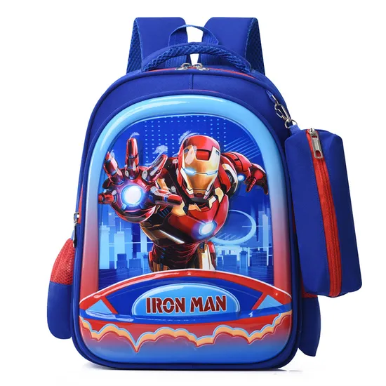 New Children′s Cute Backpack Oxford Cloth Two Piece Cartoon Primary School Large Capacity Lightweight Backpack Set
