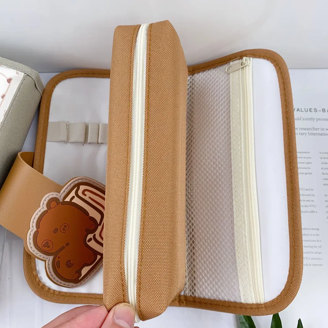 New Large Capacity Pencil Case Cute Cartoon Double-Layer Pencil Case Stationery Bag Student Storage Bag
