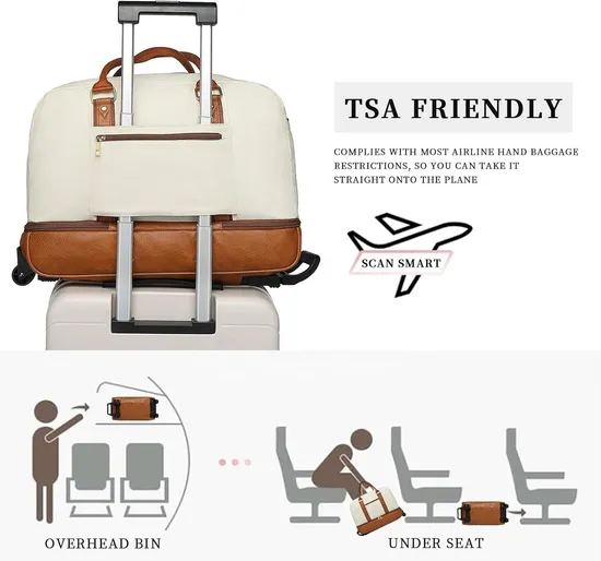 Customizable Large Fitness Duffle Bag Female Durable Travel Duffel Bag with Shoes Compartment