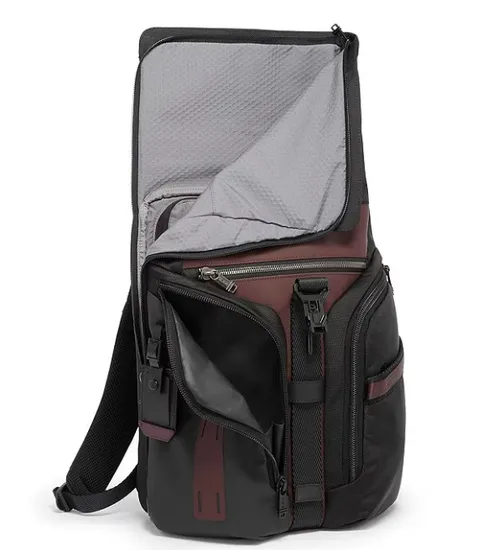 Business Laptop Backpack Waterproof High Tech Daypack with PU Leather USB Charging Port Travel Backpack