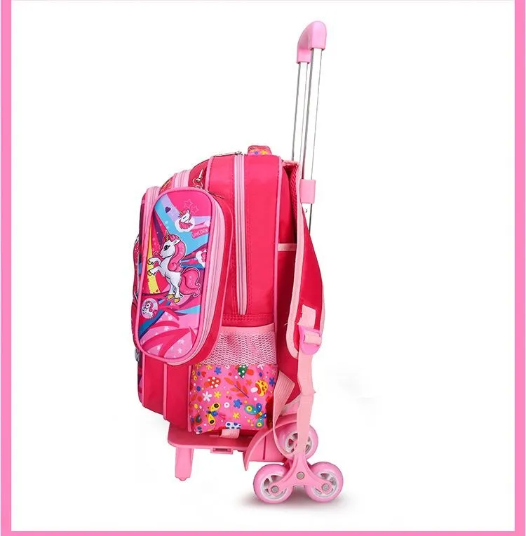 High Quality Wheeled Backpack Travel School Bag Set School Bag with Lunch Bag