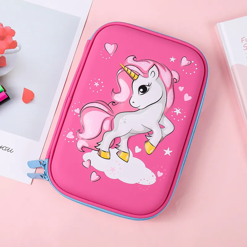 New Large Capacity Pen Bag Cute Cartoon Unicorn Pencil Case with Zipper
