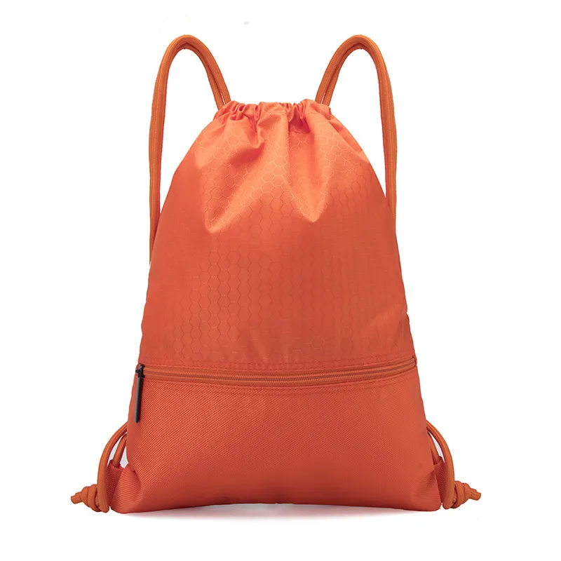 Custom Large Travel Drawstring Backpack Bag Waterproof Sport Polyester Drawstring Backpacks