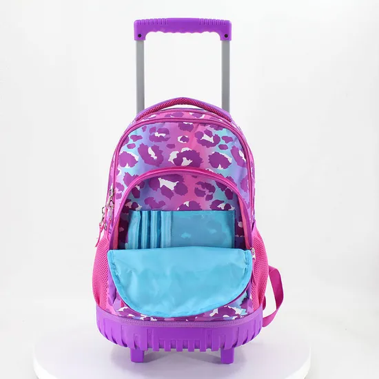 New Design Fashion Print Trolley Backpack Smooth Stretch Student Trolley Bag Can Be Customized Logo