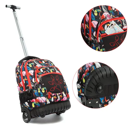 Professional Kids School Rolling Backpack Fashion Children School Wheeled Trolley Bags