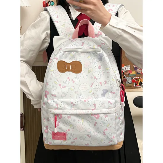 Factory Cute Cat Backpack Printed Large Capacity Trendy Backpack for Middle and High School