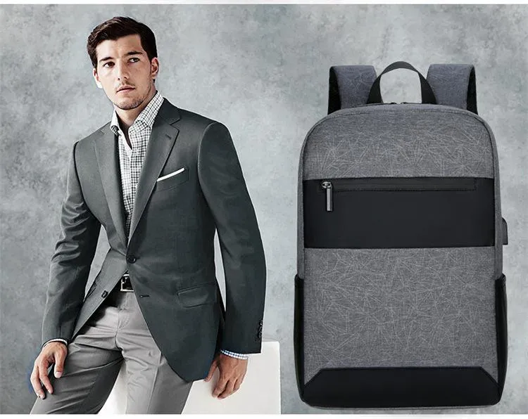 Business Man Travel Backpack USB Charger Back Pack Leisure Travel Computer Backpack