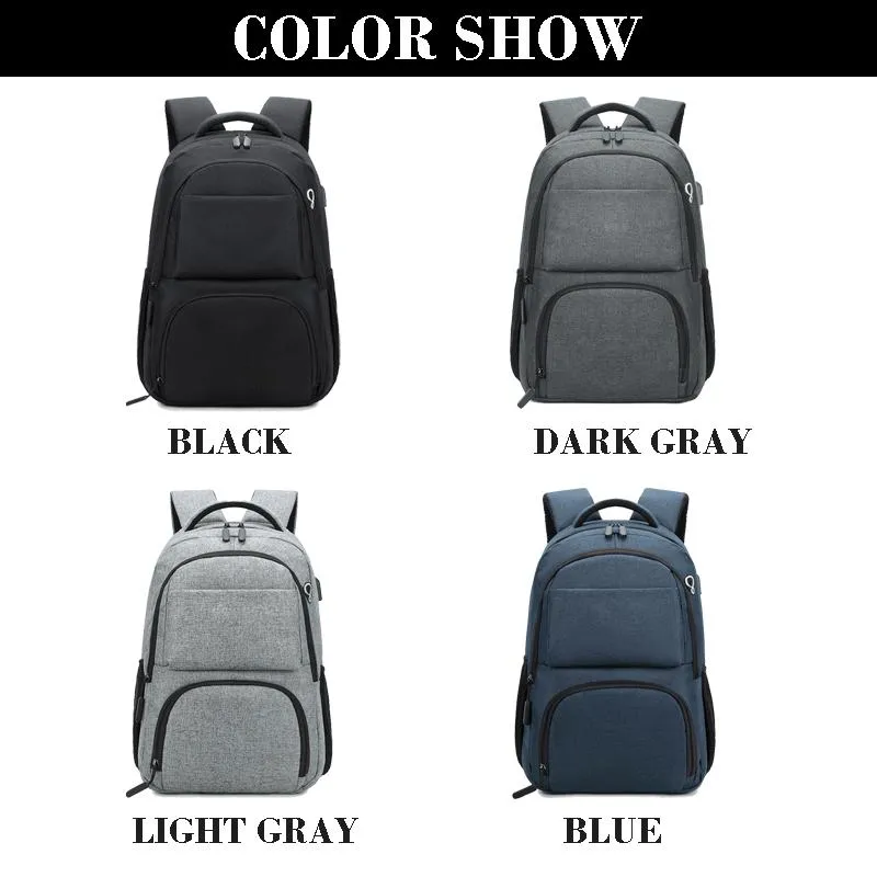 Custom Logo Multifunction Anti-Theft USB Business Laptop Backpacks with Earjack