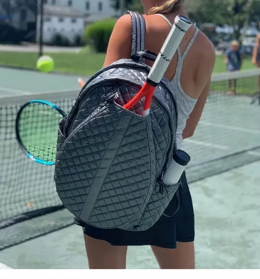 Customized PU Waterproof Pickleball Bag for Outdoor Sports Training, Large Capacity White Portable Tennis Bag