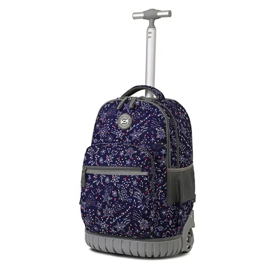 Wheeled Backpack Students Luggage School Book 18 Inch Trolley Backpack Multifunction Rolling Backpack