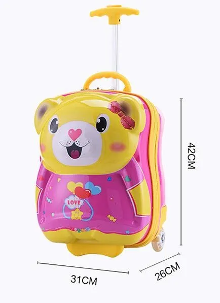 Wholesale 3D Children&prime;s Cartoon Trolley Luggage Bag Baby Suitcase