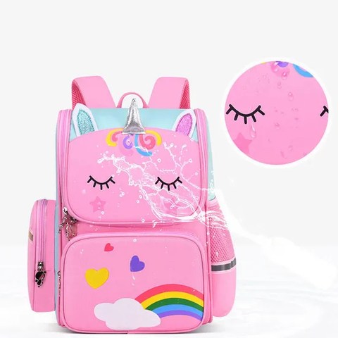 School Bag Children Shoulder Load Reduction Large Capacity Space Bag Cute Cartoon Printed Logo Backpack