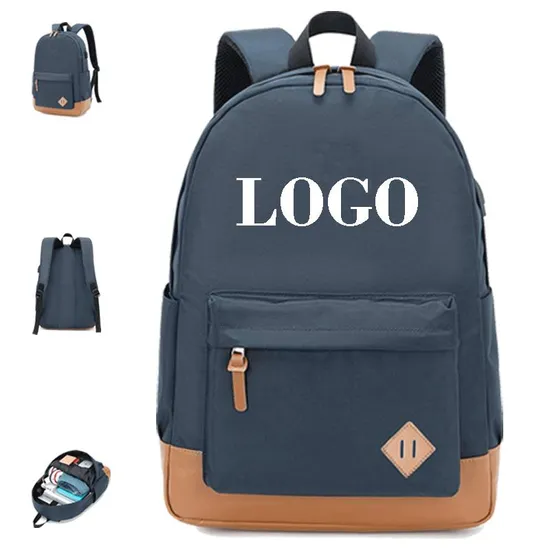 Leisure Classic Style Mochila Waterproof USB Charging Fashion School Backpack Bag for College Girls