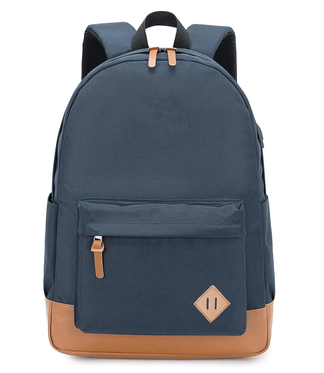 Leisure Classic Style Mochila Waterproof USB Charging Fashion School Backpack Bag for College Girls