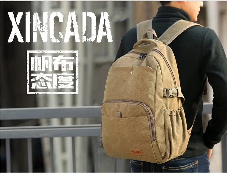 Retro Canvas Outdoor Backpack for Students Simple and Trendy Large Capacity Backpack