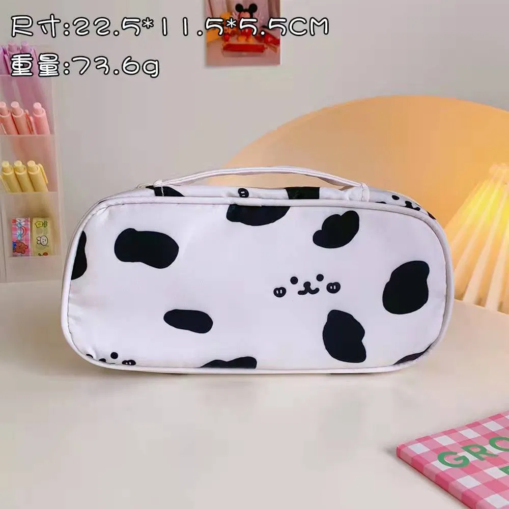 Cute Cartoon Canvas Stationery Storage Bags Student Large Capacity Pencil Case