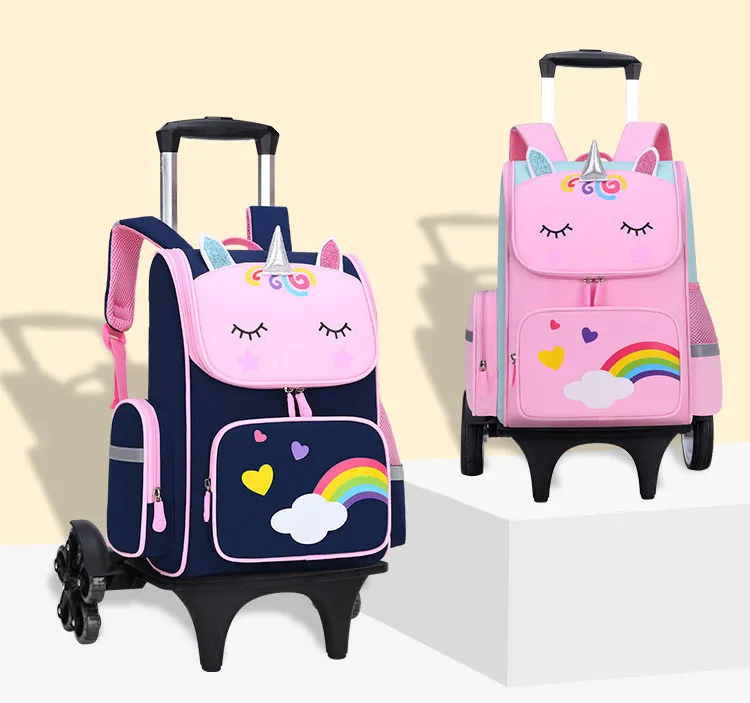 Wholesale Fashion Cute Backpack Unicorn Children&prime;s Trolley School Bags Backpack