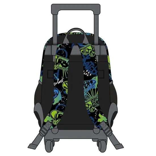 New Fashion Children Backpack Set Adjustable School Bags with Trolley Wheeled Top Quality Skater Boy Trolley School Bag