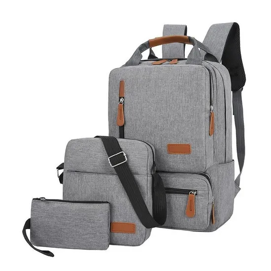 New 3-Piece Backpack with Large Capacity Minimalist Business Computer Bag Travel Bag