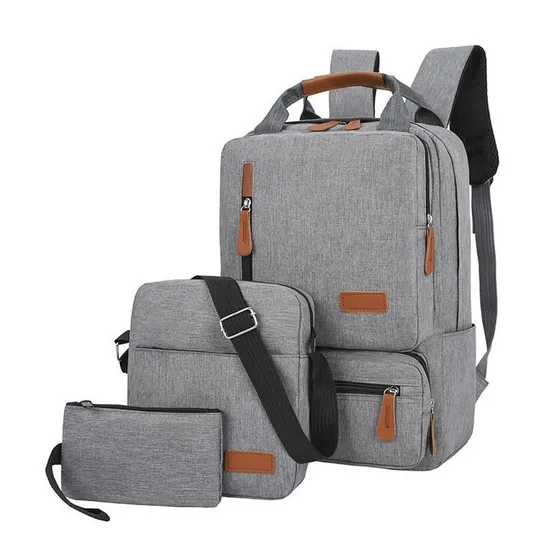 New 3-Piece Backpack with Large Capacity Minimalist Business Computer Bag Travel Bag