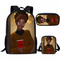 Back to School Backpack Kids Bag African American Black Art Girls Schoolbag Mochila 3PCS Set School Bags for Girls