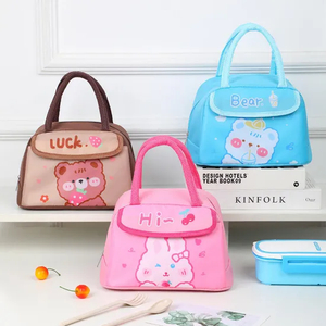 New Cute Cartoon Animal Insulation Bag Large Capacity Portable Kids Lunch Cooler Bag Students Thermal Bento Meals Food Bag