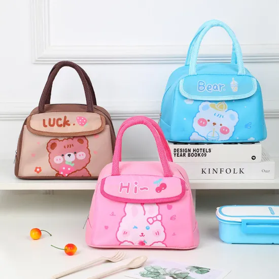 New Cute Cartoon Animal Insulation Bag Large Capacity Portable Kids Lunch Cooler Bag Students Thermal Bento Meals Food Bag